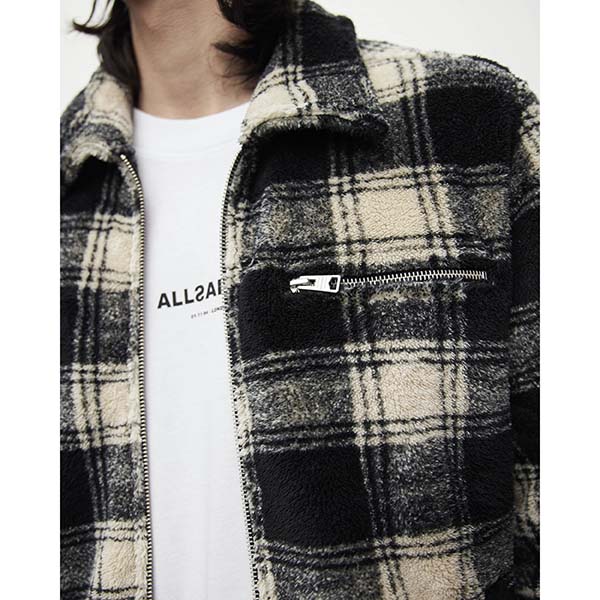 Allsaints Australia Mens Franco Checked Shirt Black/White AU16-137